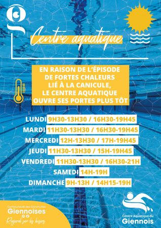 Canicule : ouverture centre aquatique