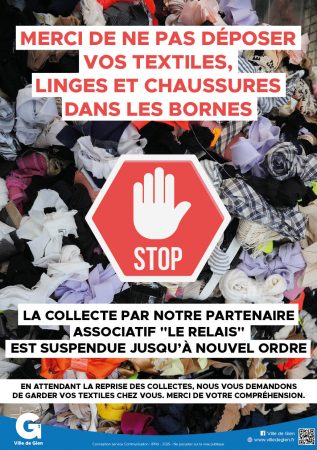 Collecte de textile suspendue